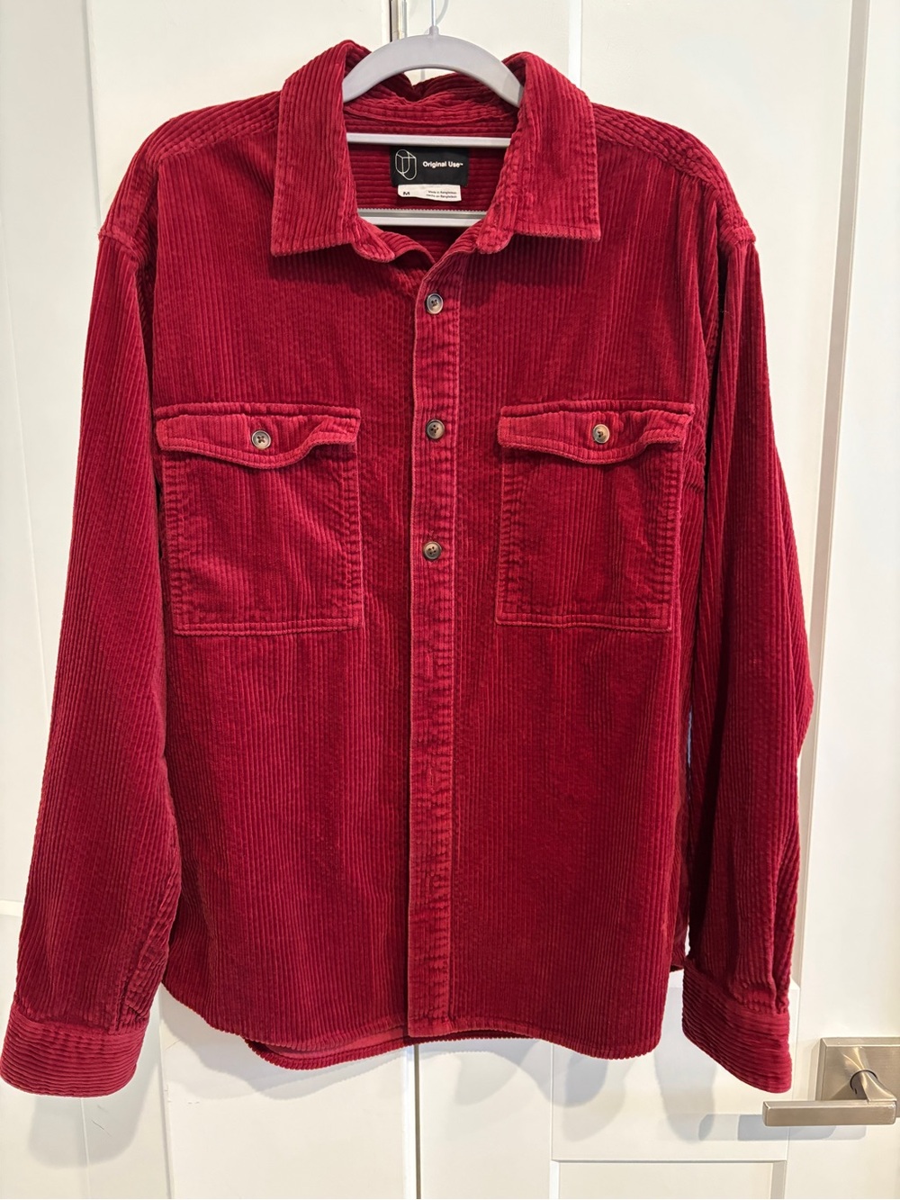 Original Use Dark Red Corduroy Button Shirt Jacket. Size M